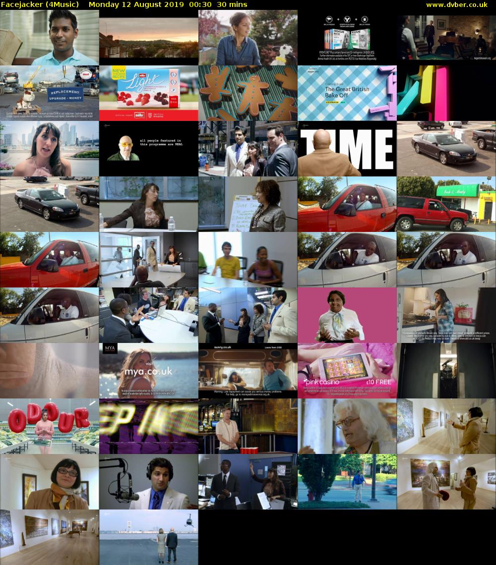 Facejacker (4Music) Monday 12 August 2019 00:30 - 01:00