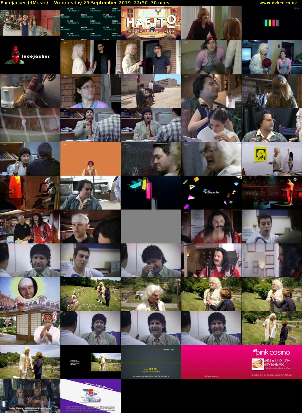 Facejacker (4Music) Wednesday 25 September 2019 22:50 - 23:20