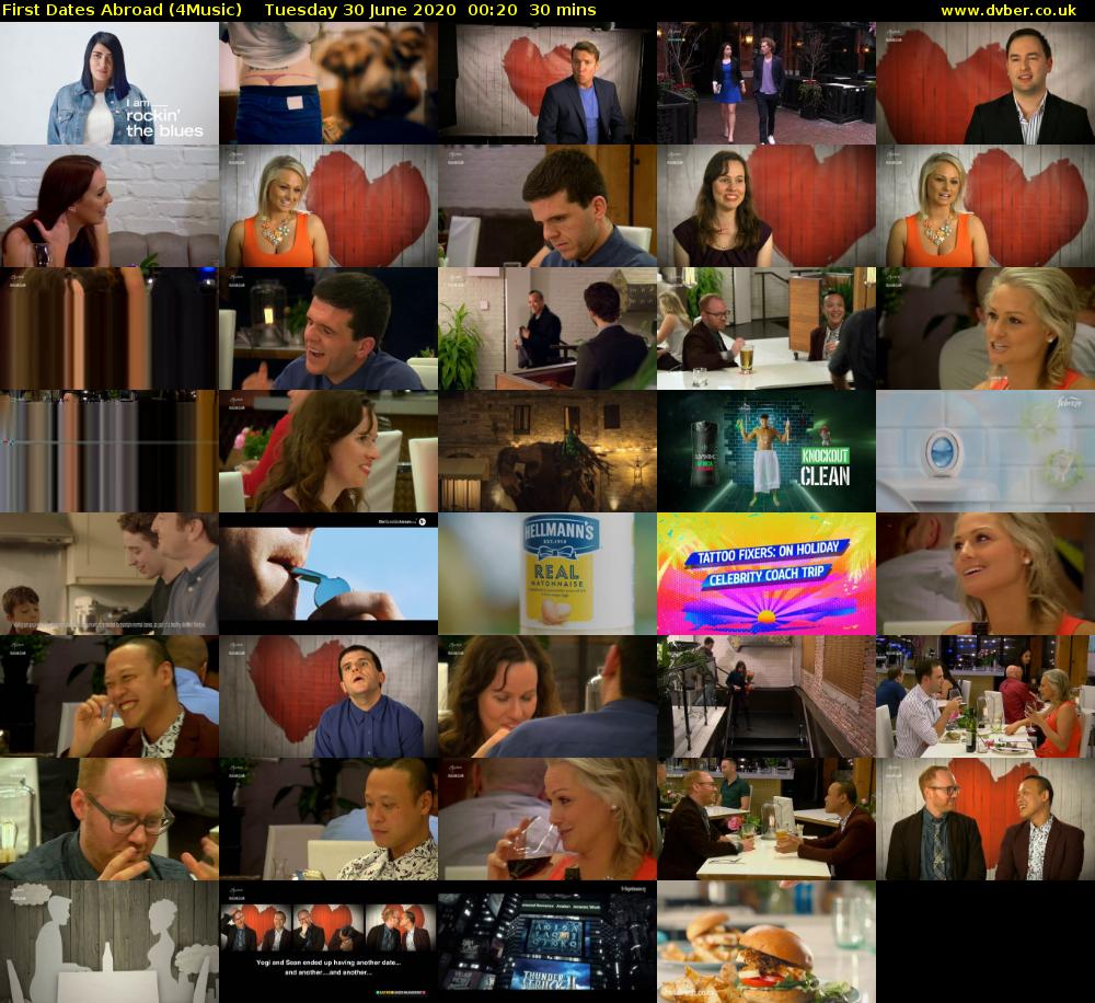 First Dates Abroad (4Music) Tuesday 30 June 2020 00:20 - 00:50