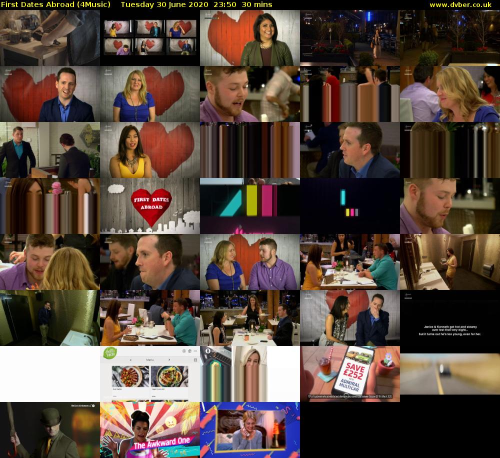 First Dates Abroad (4Music) Tuesday 30 June 2020 23:50 - 00:20
