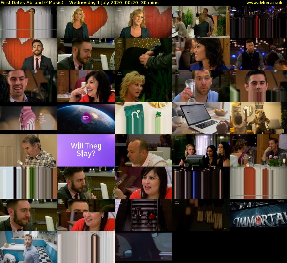 First Dates Abroad (4Music) Wednesday 1 July 2020 00:20 - 00:50