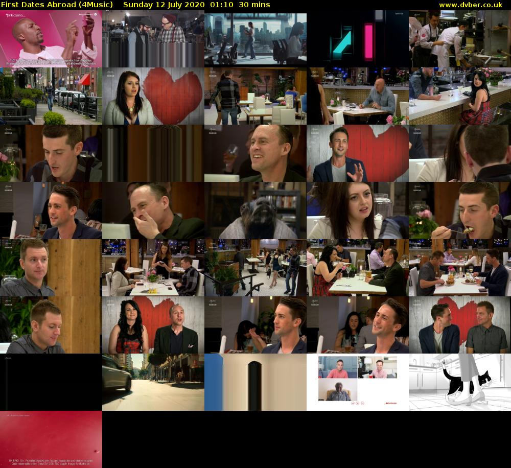 First Dates Abroad (4Music) Sunday 12 July 2020 01:10 - 01:40