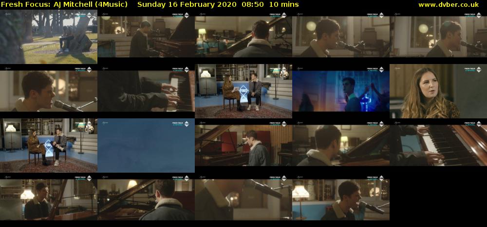 Fresh Focus: AJ Mitchell (4Music) Sunday 16 February 2020 08:50 - 09:00