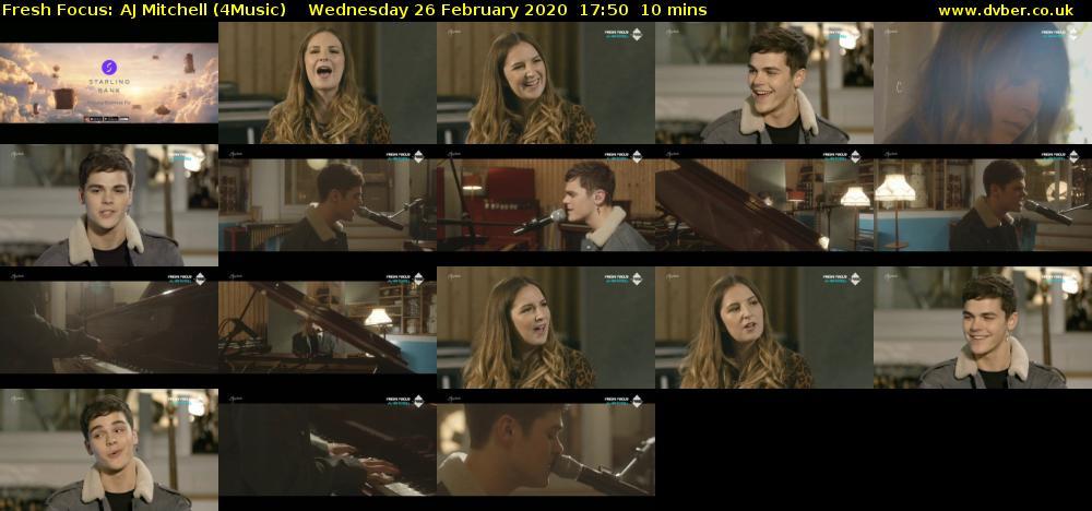 Fresh Focus: AJ Mitchell (4Music) Wednesday 26 February 2020 17:50 - 18:00