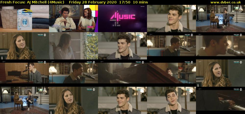 Fresh Focus: AJ Mitchell (4Music) Friday 28 February 2020 17:50 - 18:00