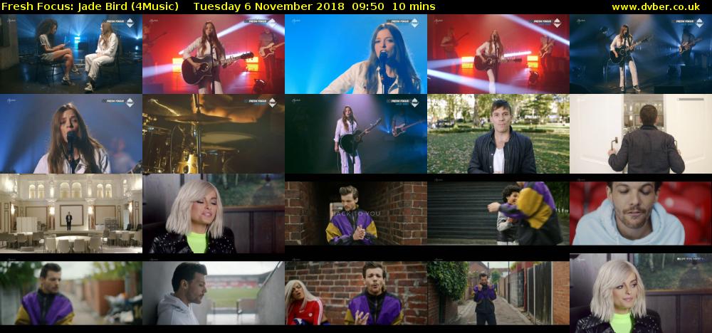 Fresh Focus: Jade Bird (4Music) Tuesday 6 November 2018 09:50 - 10:00