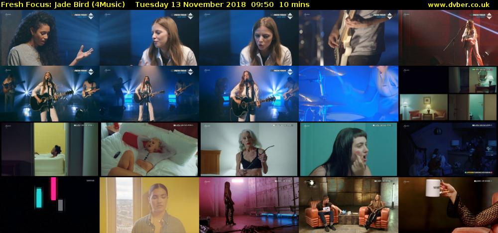 Fresh Focus: Jade Bird (4Music) Tuesday 13 November 2018 09:50 - 10:00