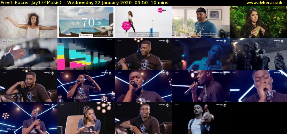 Fresh Focus: Jay1 (4Music) Wednesday 22 January 2020 09:50 - 10:00