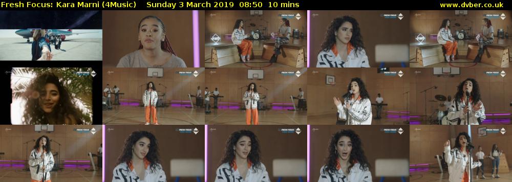 Fresh Focus: Kara Marni (4Music) Sunday 3 March 2019 08:50 - 09:00