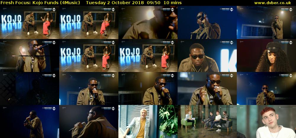Fresh Focus: Kojo Funds (4Music) Tuesday 2 October 2018 09:50 - 10:00