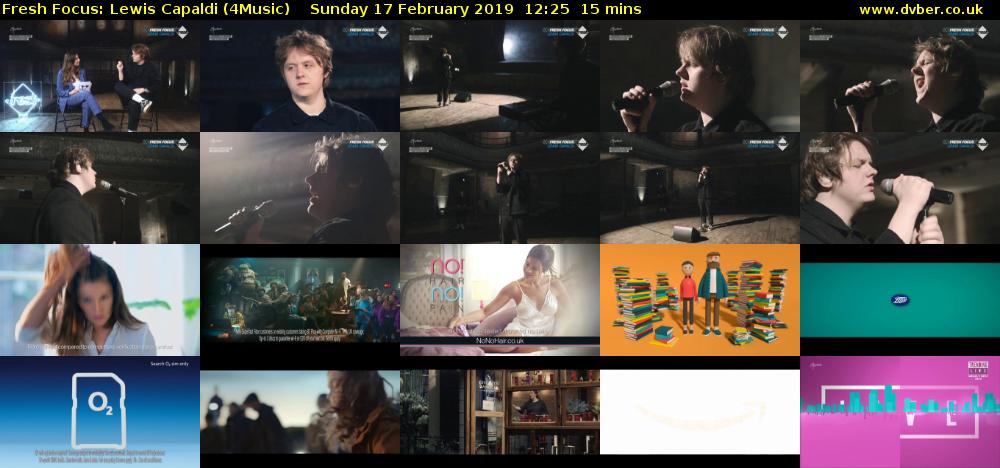 Fresh Focus: Lewis Capaldi (4Music) Sunday 17 February 2019 12:25 - 12:40