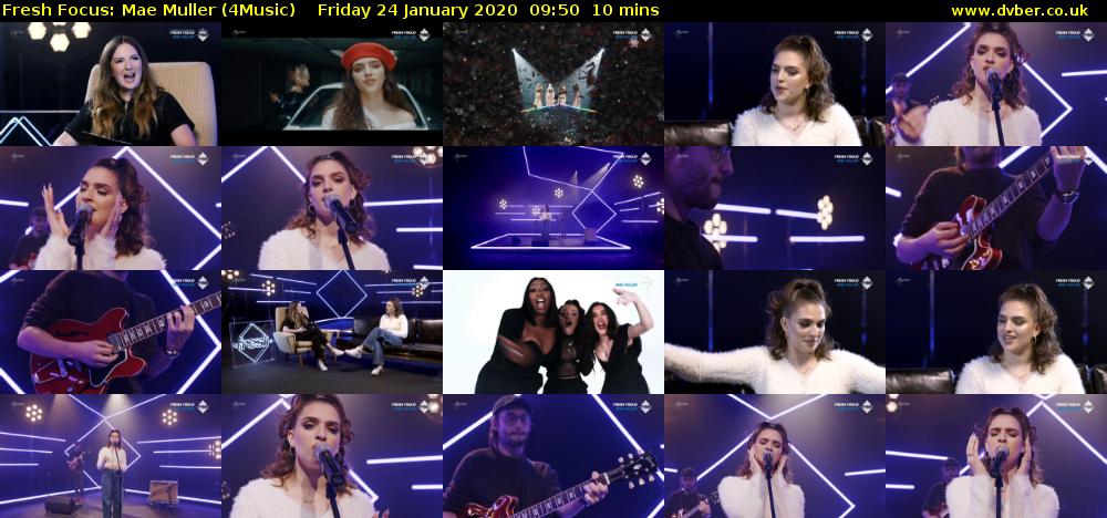 Fresh Focus: Mae Muller (4Music) Friday 24 January 2020 09:50 - 10:00