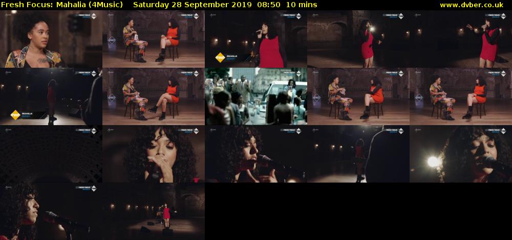 Fresh Focus: Mahalia (4Music) Saturday 28 September 2019 08:50 - 09:00
