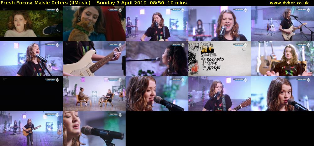 Fresh Focus: Maisie Peters (4Music) Sunday 7 April 2019 08:50 - 09:00