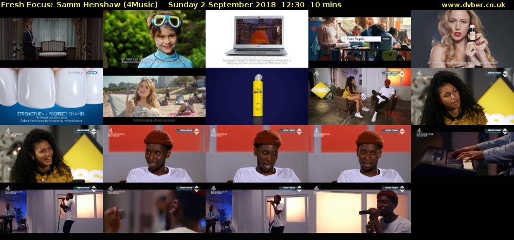 Fresh Focus: Samm Henshaw (4Music) Sunday 2 September 2018 12:30 - 12:40