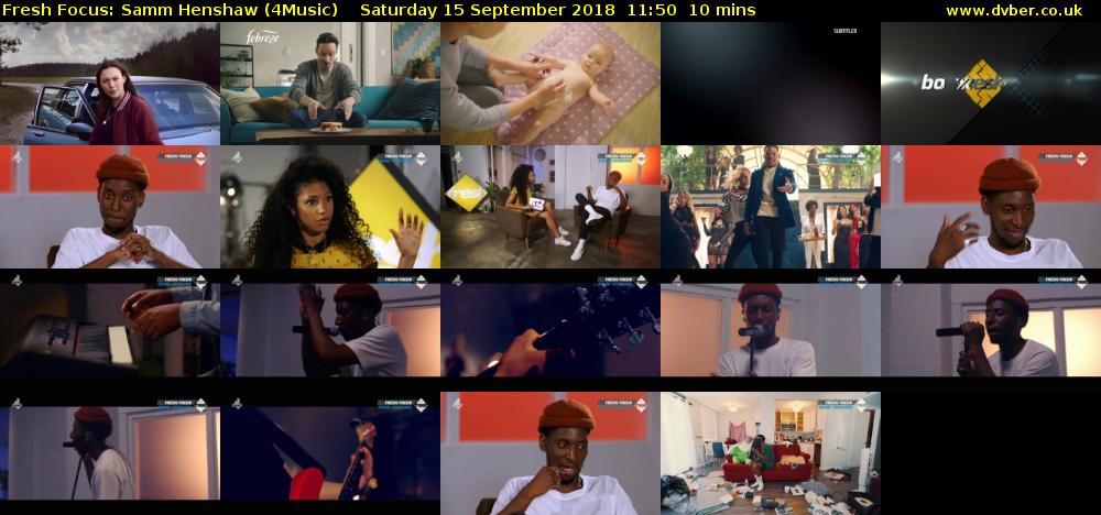 Fresh Focus: Samm Henshaw (4Music) Saturday 15 September 2018 11:50 - 12:00