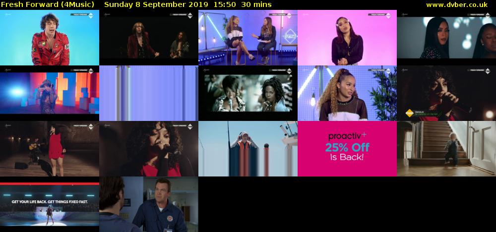 Fresh Forward (4Music) Sunday 8 September 2019 15:50 - 16:20