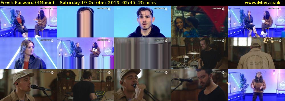 Fresh Forward (4Music) Saturday 19 October 2019 02:45 - 03:10