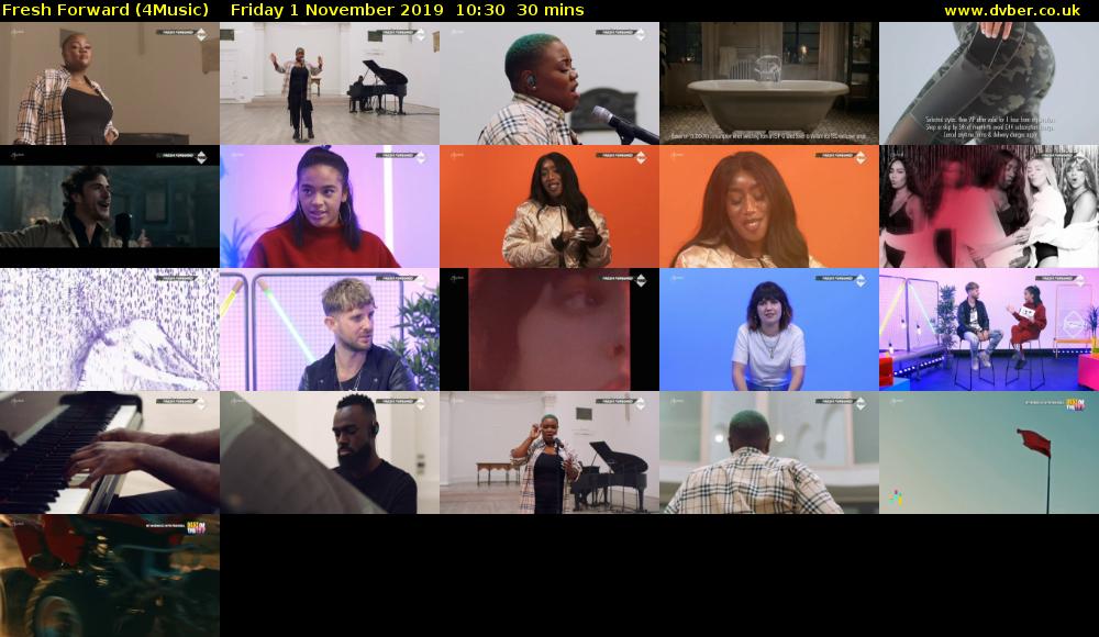 Fresh Forward (4Music) Friday 1 November 2019 10:30 - 11:00