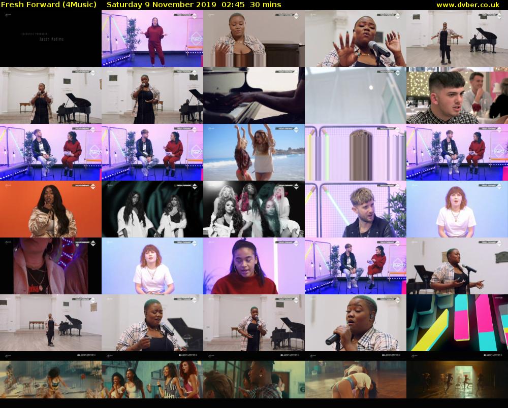Fresh Forward (4Music) Saturday 9 November 2019 02:45 - 03:15