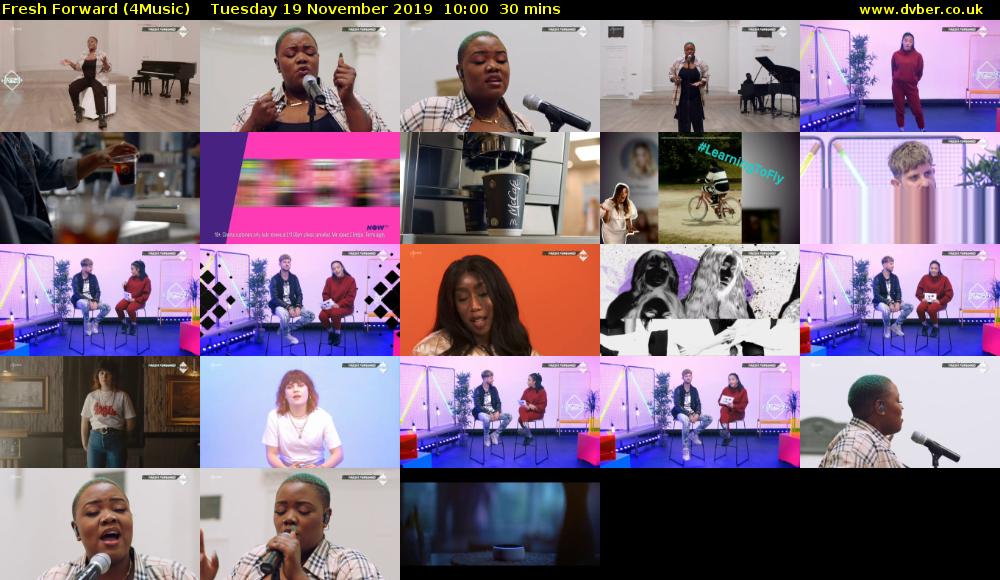 Fresh Forward (4Music) Tuesday 19 November 2019 10:00 - 10:30