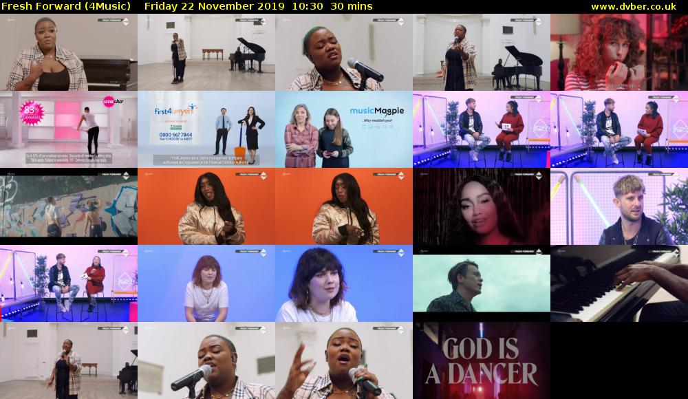 Fresh Forward (4Music) Friday 22 November 2019 10:30 - 11:00
