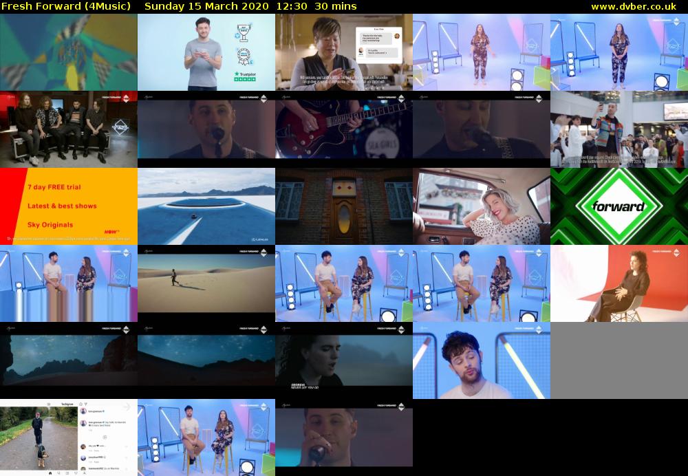 Fresh Forward (4Music) Sunday 15 March 2020 12:30 - 13:00