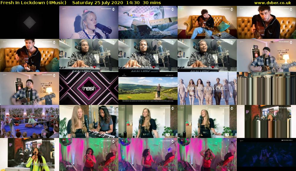 Fresh In Lockdown (4Music) Saturday 25 July 2020 14:30 - 15:00