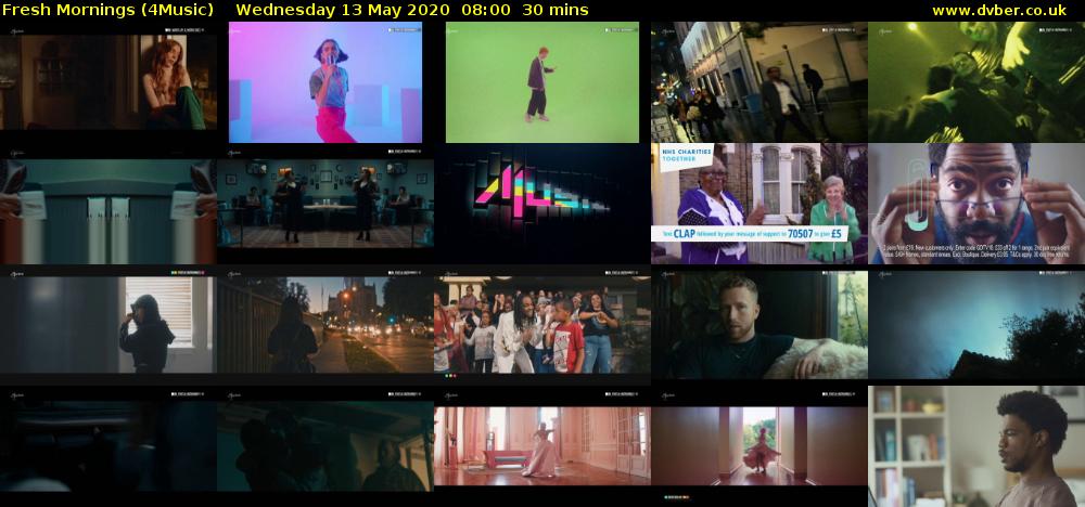 Fresh Mornings (4Music) Wednesday 13 May 2020 08:00 - 08:30