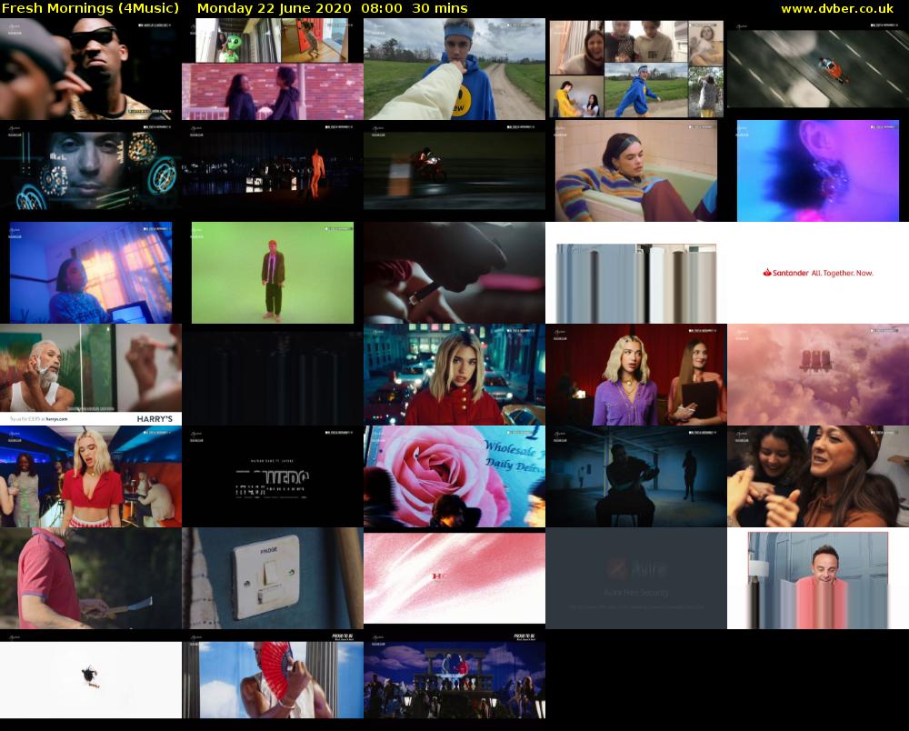 Fresh Mornings (4Music) Monday 22 June 2020 08:00 - 08:30