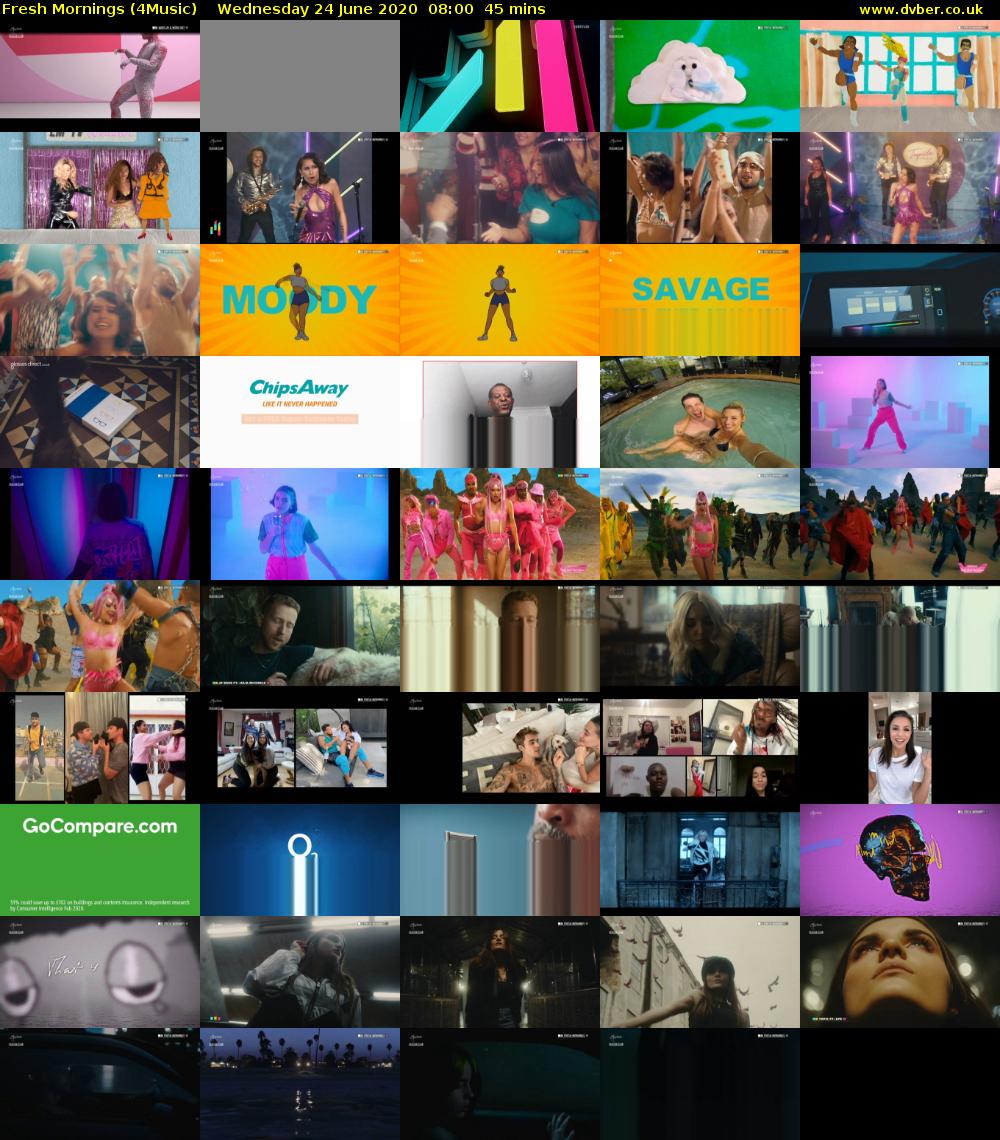 Fresh Mornings (4Music) Wednesday 24 June 2020 08:00 - 08:45