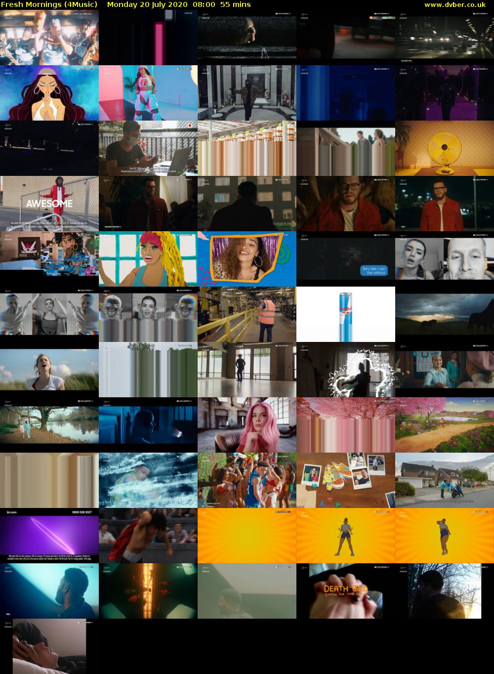 Fresh Mornings (4Music) Monday 20 July 2020 08:00 - 08:55