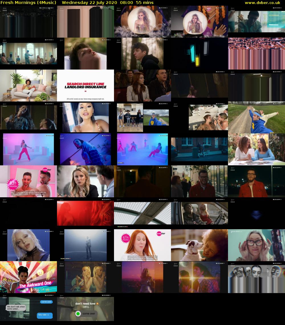 Fresh Mornings (4Music) Wednesday 22 July 2020 08:00 - 08:55