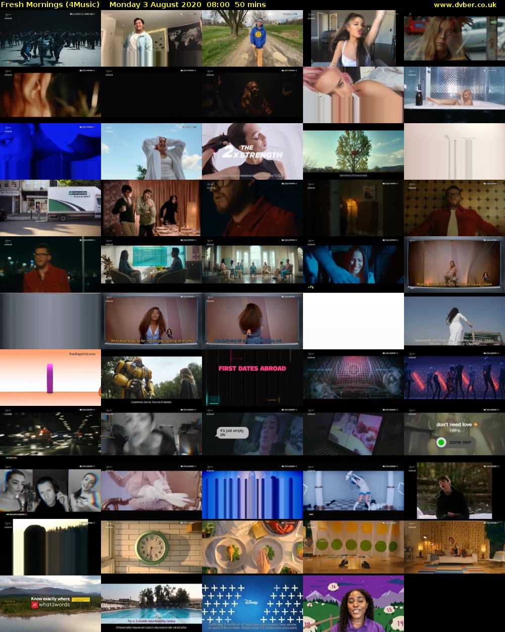 Fresh Mornings (4Music) Monday 3 August 2020 08:00 - 08:50