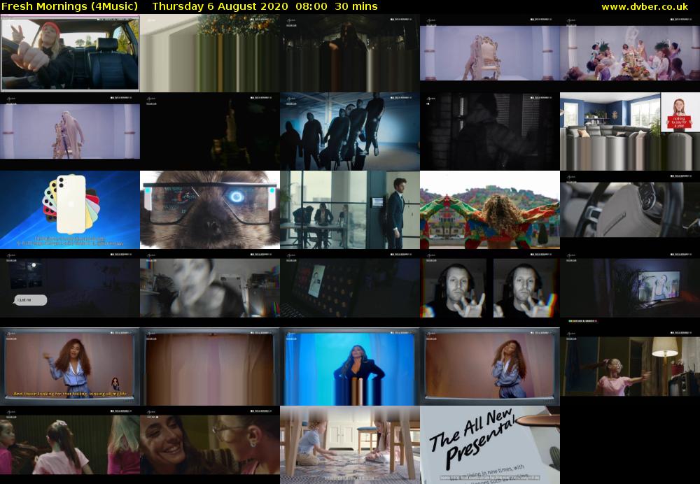 Fresh Mornings (4Music) Thursday 6 August 2020 08:00 - 08:30