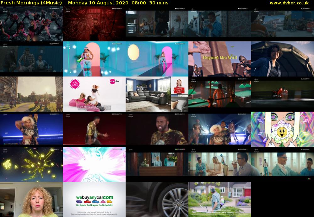 Fresh Mornings (4Music) Monday 10 August 2020 08:00 - 08:30