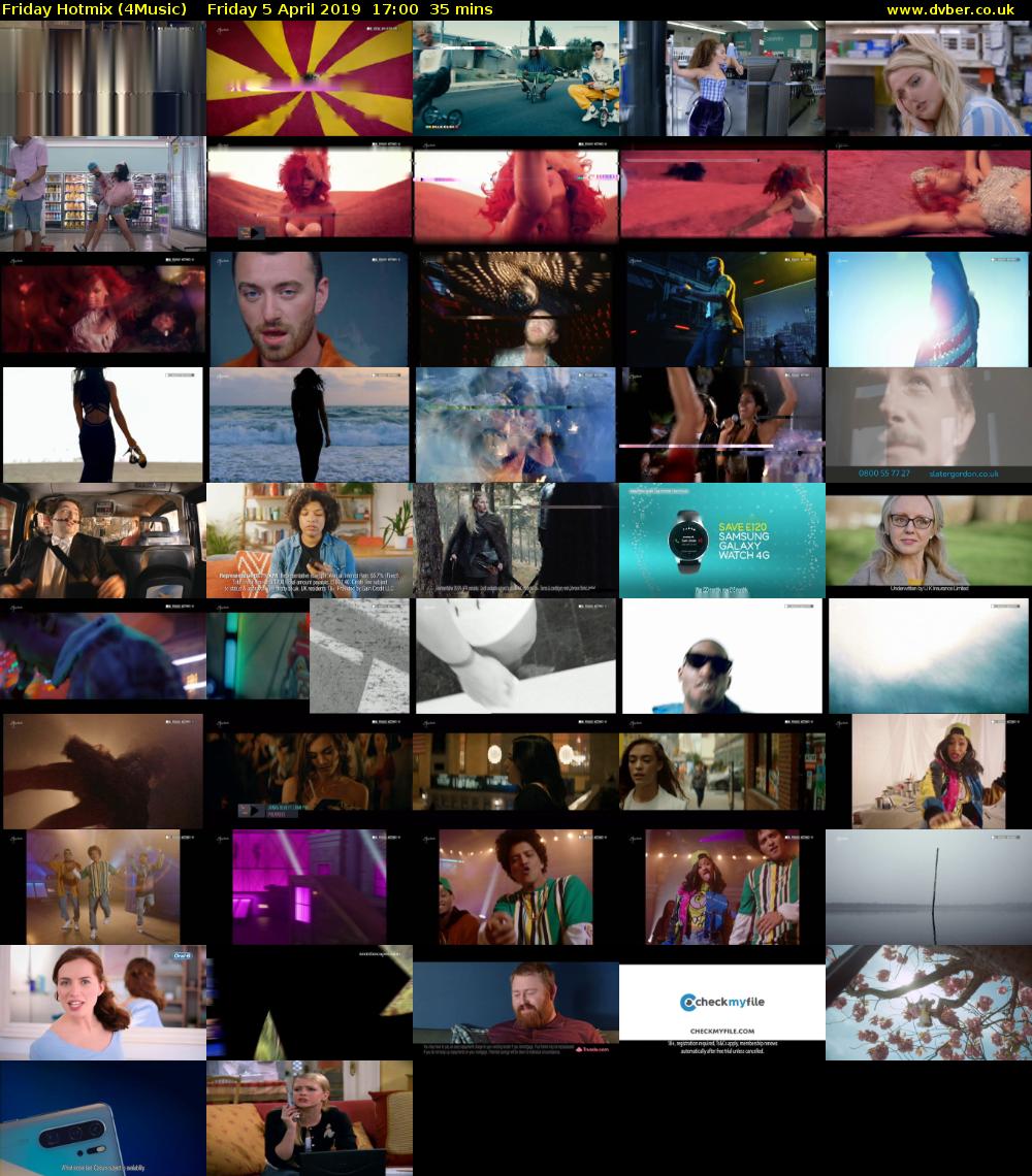 Friday Hotmix (4Music) Friday 5 April 2019 17:00 - 17:35