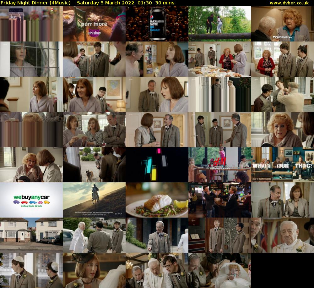 Friday Night Dinner (4Music) Saturday 5 March 2022 01:30 - 02:00
