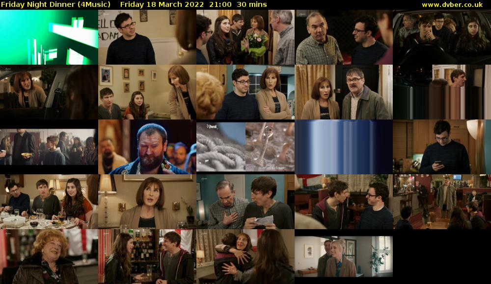 Friday Night Dinner (4Music) Friday 18 March 2022 21:00 - 21:30