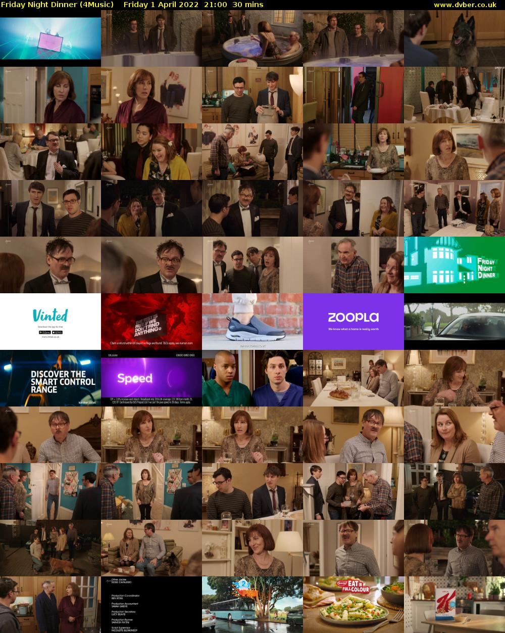 Friday Night Dinner (4Music) Friday 1 April 2022 21:00 - 21:30