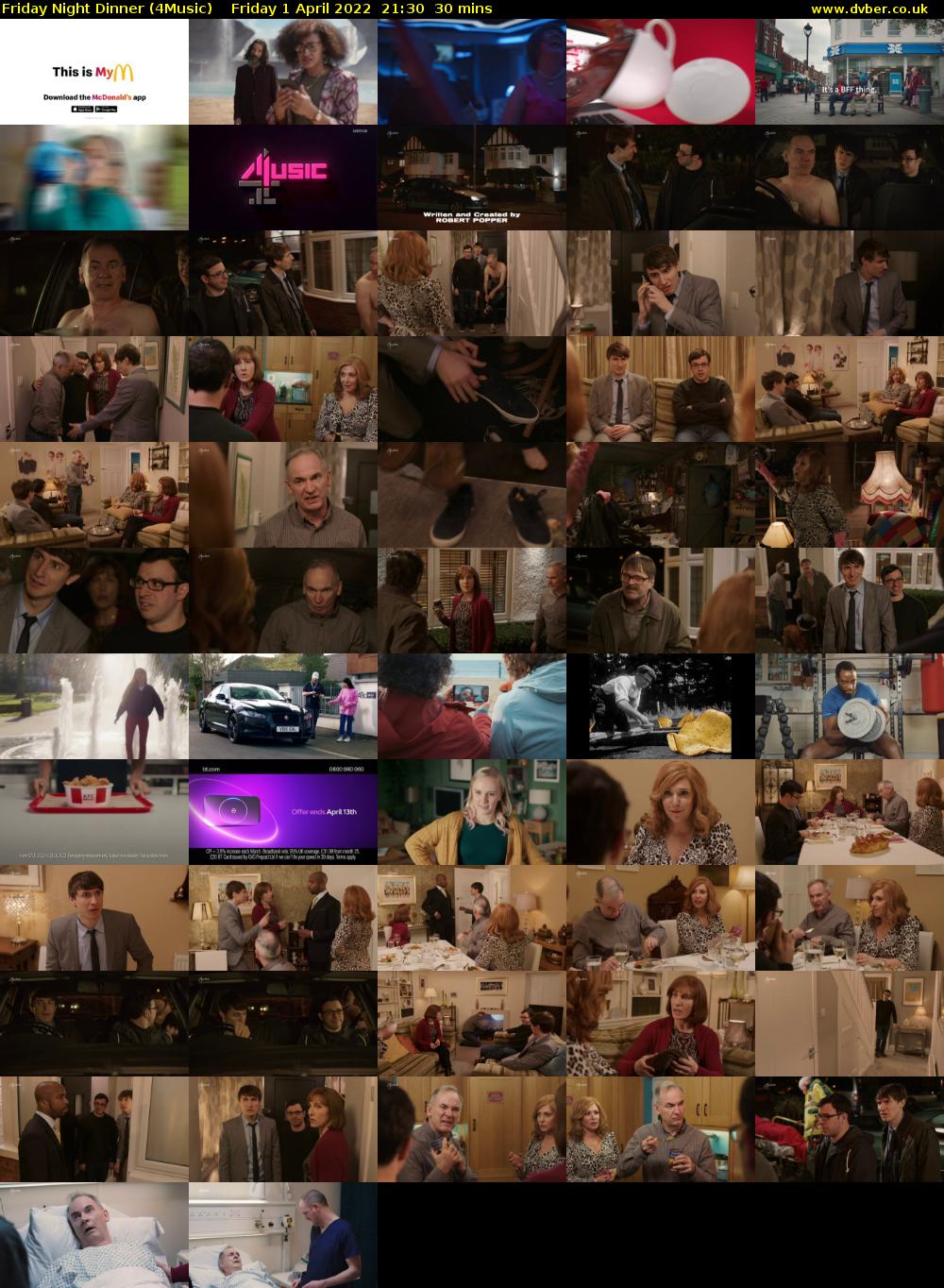 Friday Night Dinner (4Music) Friday 1 April 2022 21:30 - 22:00