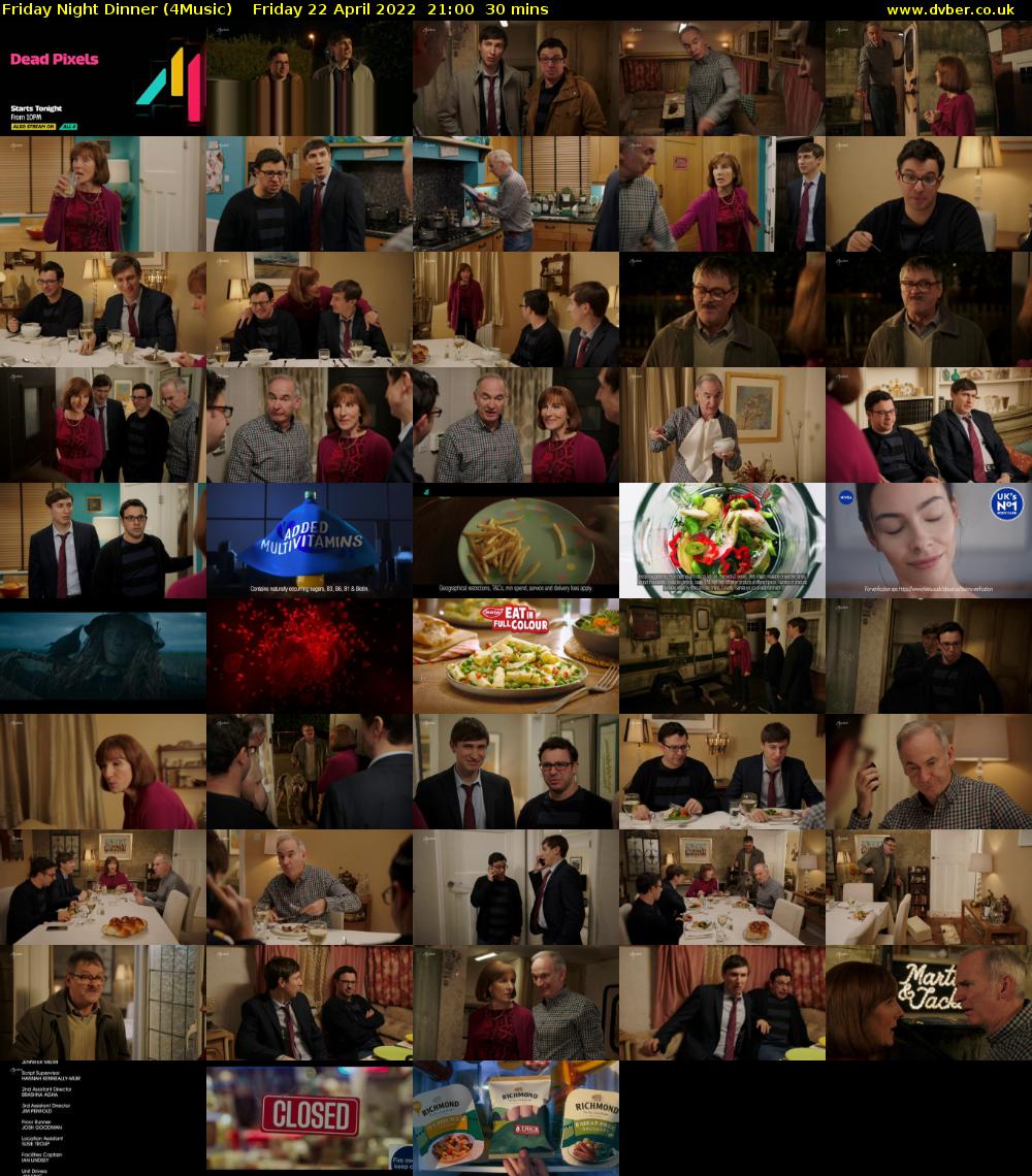 Friday Night Dinner (4Music) Friday 22 April 2022 21:00 - 21:30
