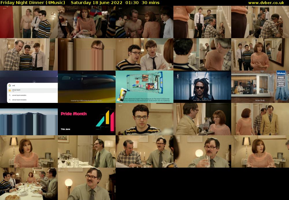 Friday Night Dinner (4Music) Saturday 18 June 2022 01:30 - 02:00