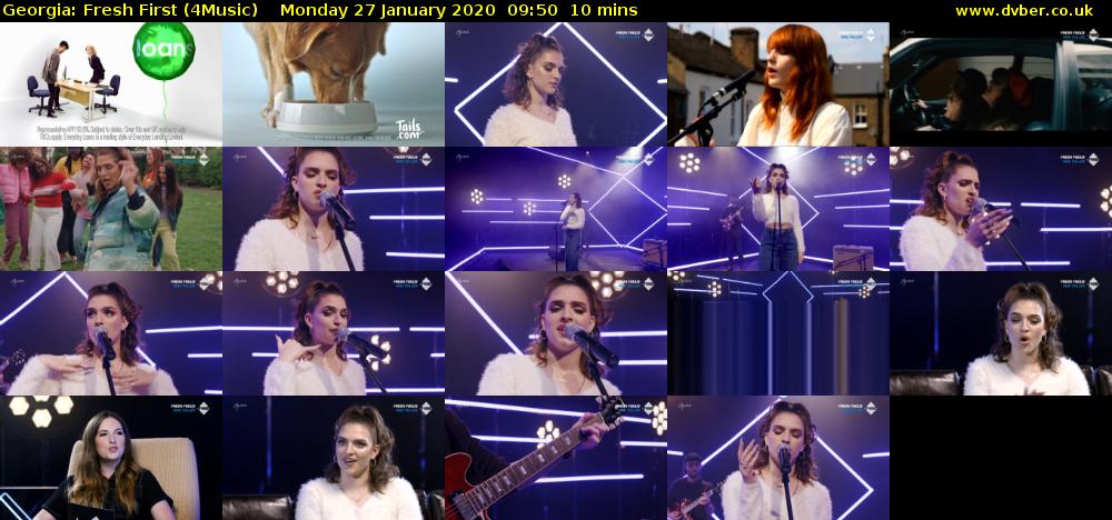 Georgia: Fresh First (4Music) Monday 27 January 2020 09:50 - 10:00