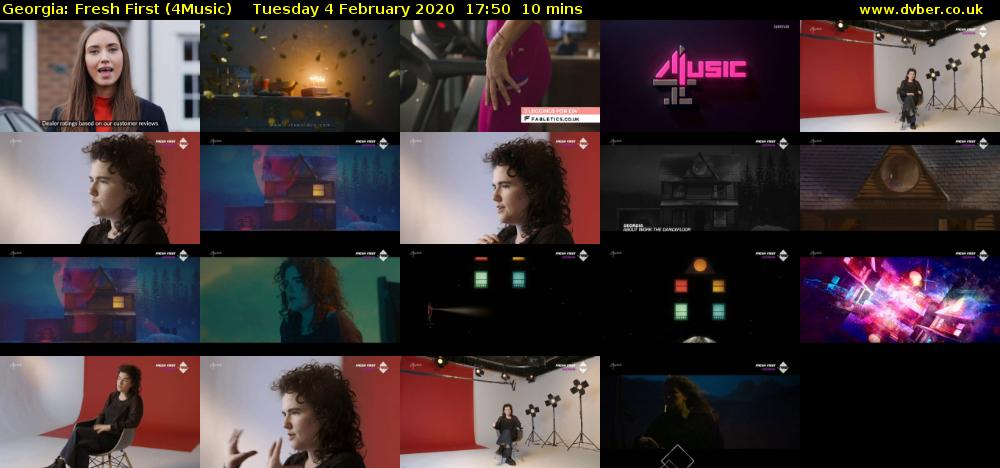 Georgia: Fresh First (4Music) Tuesday 4 February 2020 17:50 - 18:00