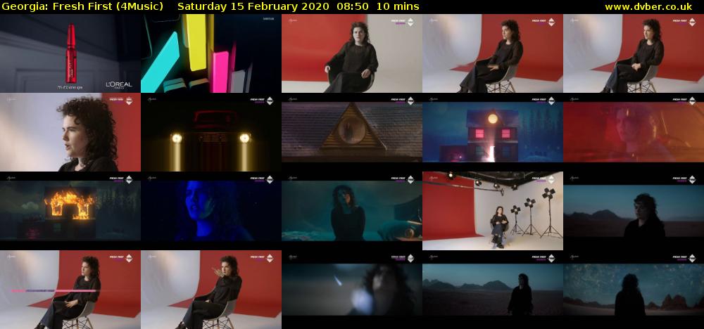 Georgia: Fresh First (4Music) Saturday 15 February 2020 08:50 - 09:00