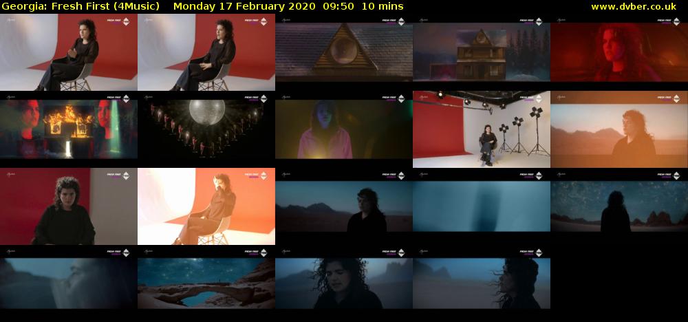 Georgia: Fresh First (4Music) Monday 17 February 2020 09:50 - 10:00