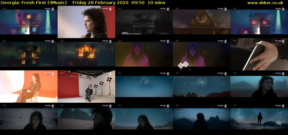 Georgia: Fresh First (4Music) Friday 28 February 2020 09:50 - 10:00