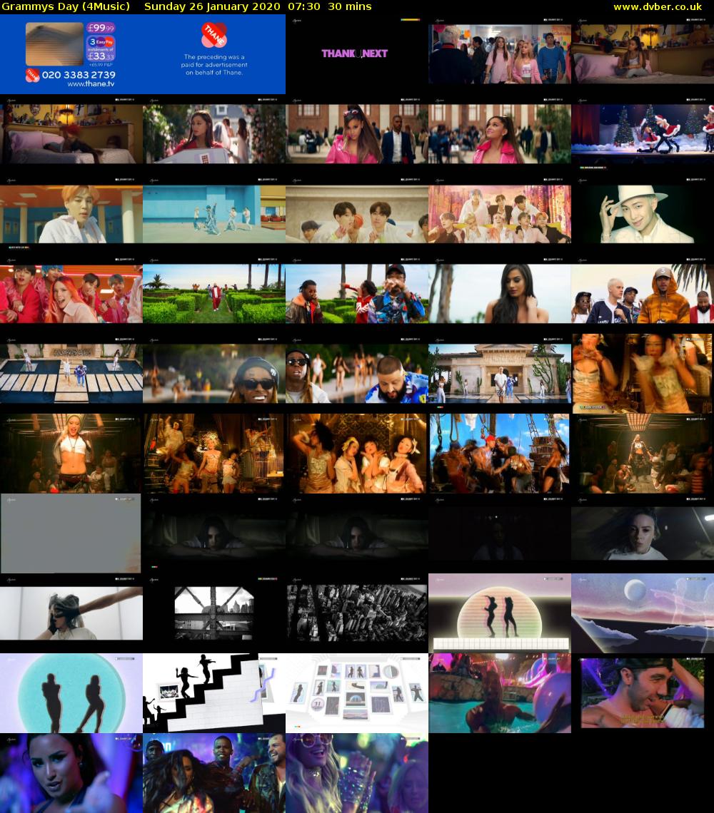 Grammys Day (4Music) Sunday 26 January 2020 07:30 - 08:00