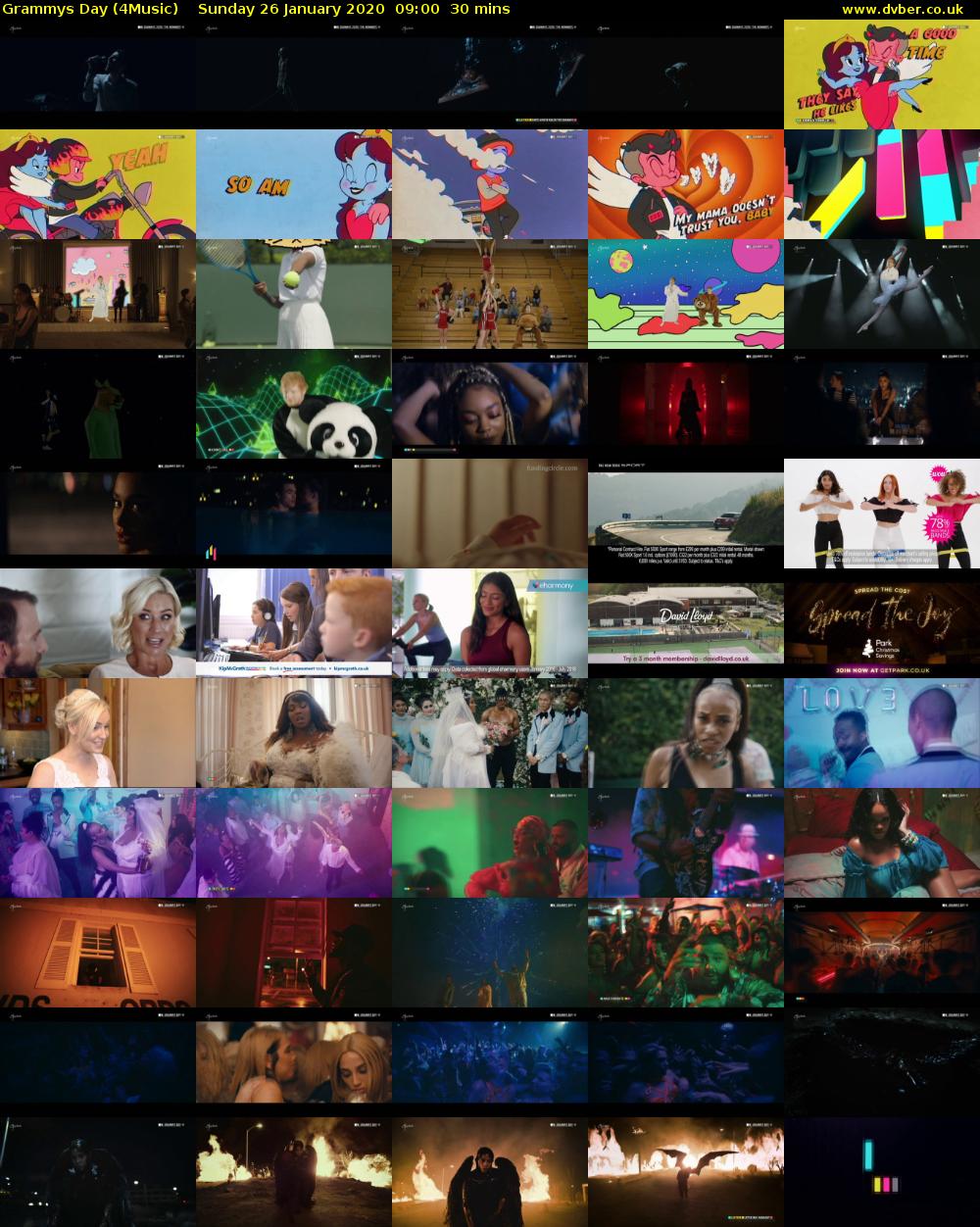 Grammys Day (4Music) Sunday 26 January 2020 09:00 - 09:30